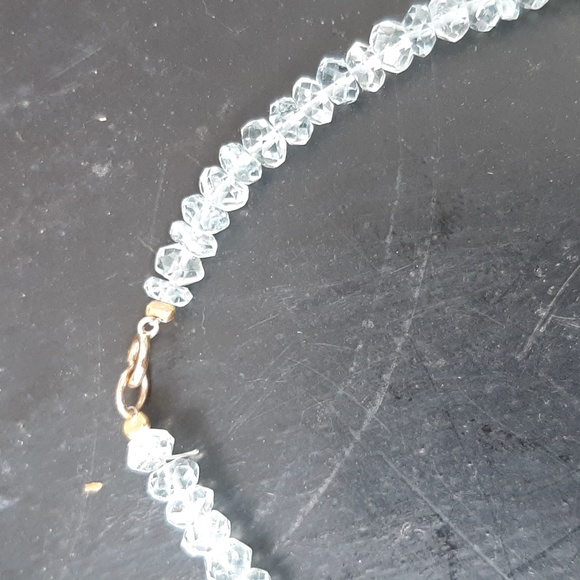 Vintage 14kt gold and faceted Aquamarine necklace - Picture 3 of 4